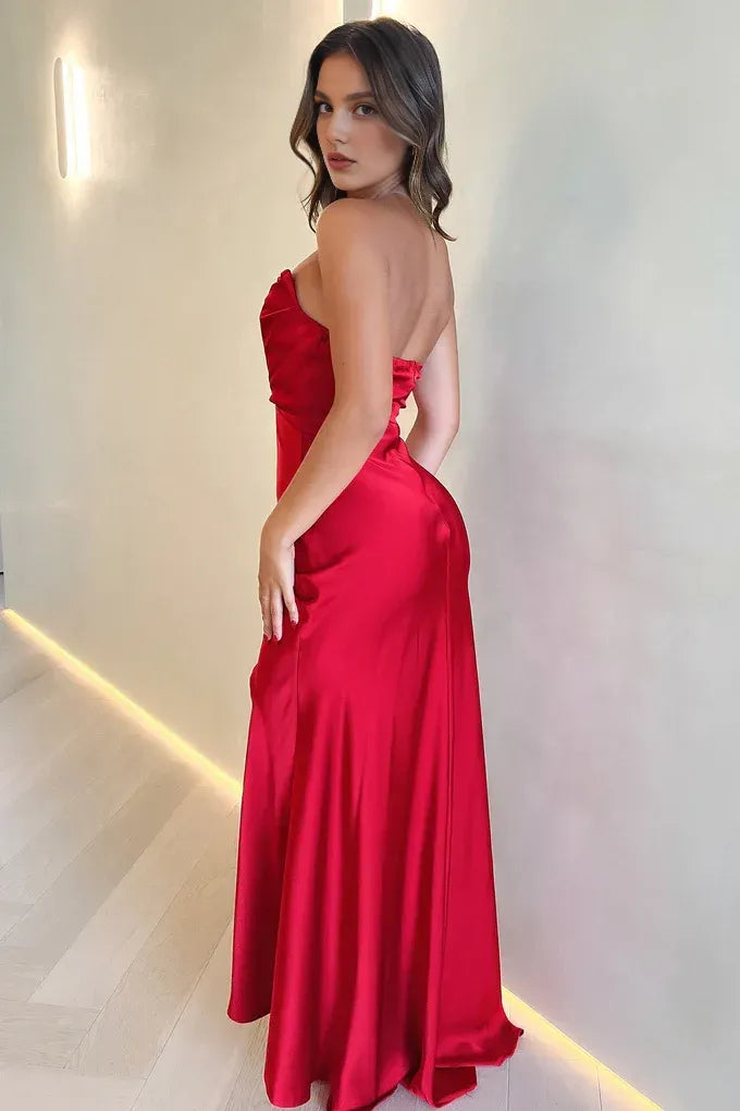 Mermaid/Trumpet Strapless Sleeveless Floor-Length Prom Dress