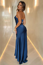 Mermaid/Trumpet Strapless Sleeveless Floor-Length Prom Dress