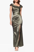 Sheath Asymmetric Neck Cap Sleeve Ankle-Length Prom Dress