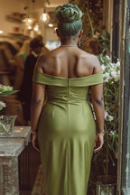 Sheath/Column Off the Shoulder Sleeveless Ankle-Length Mother of the Bride Dress