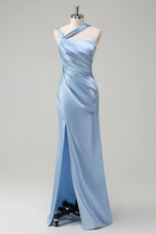Sheath/Column One Shoulde Sleeveless Floor-Length Evening Dress
