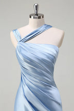 Sheath/Column One Shoulde Sleeveless Floor-Length Evening Dress