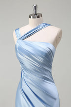 Sheath/Column One Shoulde Sleeveless Floor-Length Evening Dress