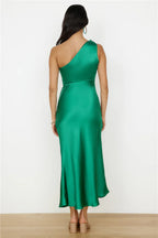 Sheath/Column One Shoulder Sleeveless Backless Ankle-Length Prom Dress