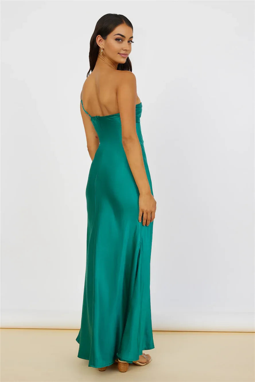 Sheath/Column One Shoulder Sleeveless Backless Floor-Length Prom Dress