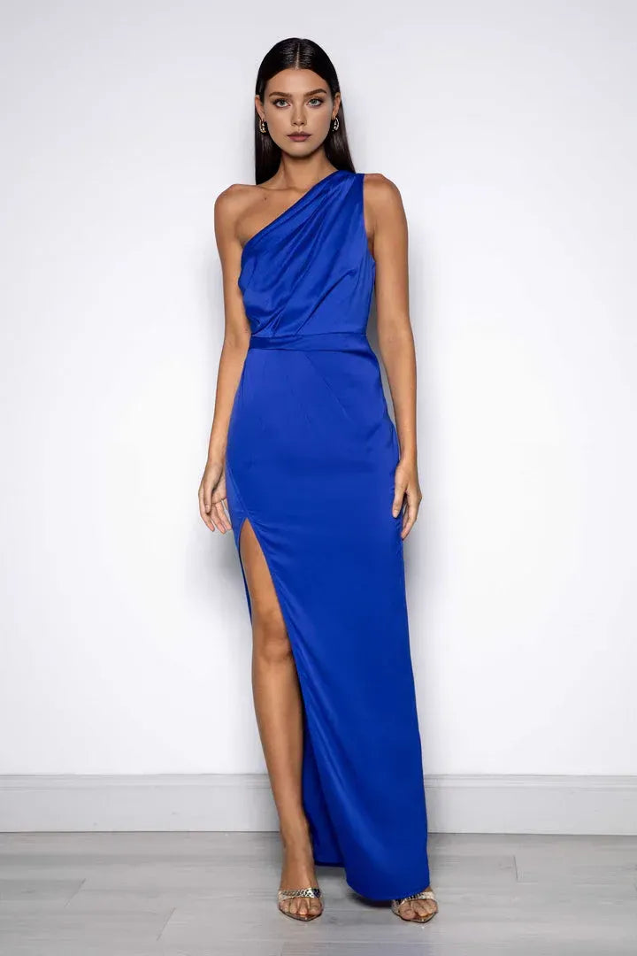 Sheath/Column One Shoulder Sleeveless Floor-Length Prom Dress