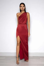 Sheath/Column One Shoulder Sleeveless Floor-Length Prom Dress