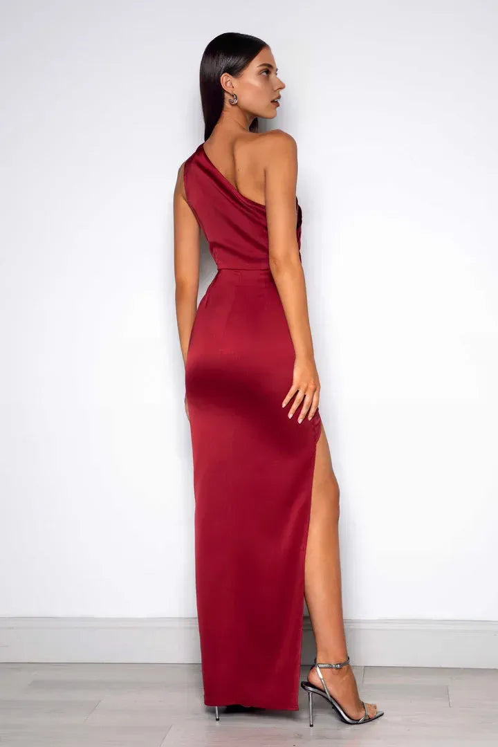 Sheath/Column One Shoulder Sleeveless Floor-Length Prom Dress