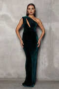 Sheath/Column One Shoulder Sleeveless Floor-Length Prom Dress