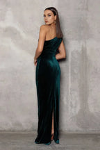 Sheath/Column One Shoulder Sleeveless Floor-Length Prom Dress
