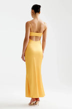 Sheath/Column Spaghetti Straps Sleeveless Backless Ankle-Length Evening Dress