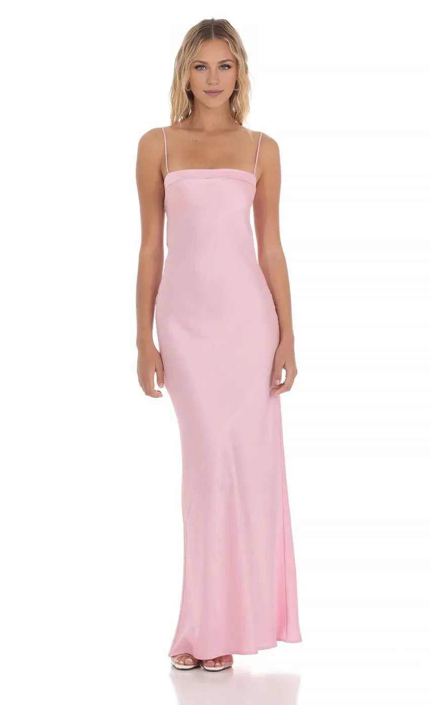 Sheath/Column Spaghetti Straps Sleeveless Up Floor-Length Prom Dress