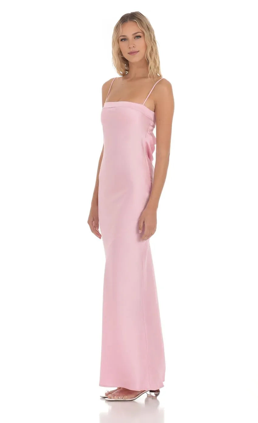 Sheath/Column Spaghetti Straps Sleeveless Up Floor-Length Prom Dress
