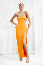 Sheath/Column Spaghetti Straps Sleeveless Ankle-Length Prom Dress