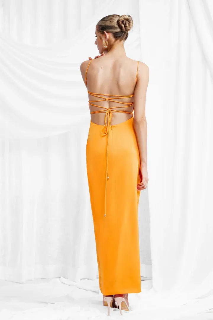 Sheath/Column Spaghetti Straps Sleeveless Ankle-Length Prom Dress
