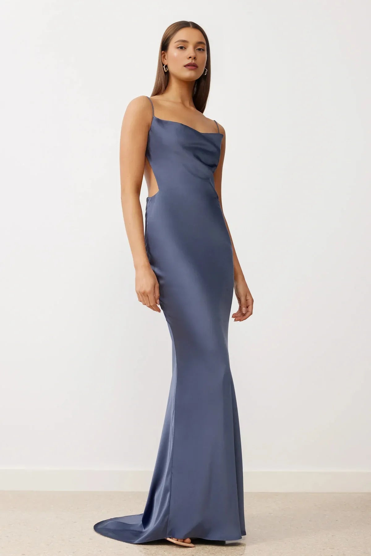 Sheath/Column Spaghetti Straps Sleeveless Floor-Length Prom Dress