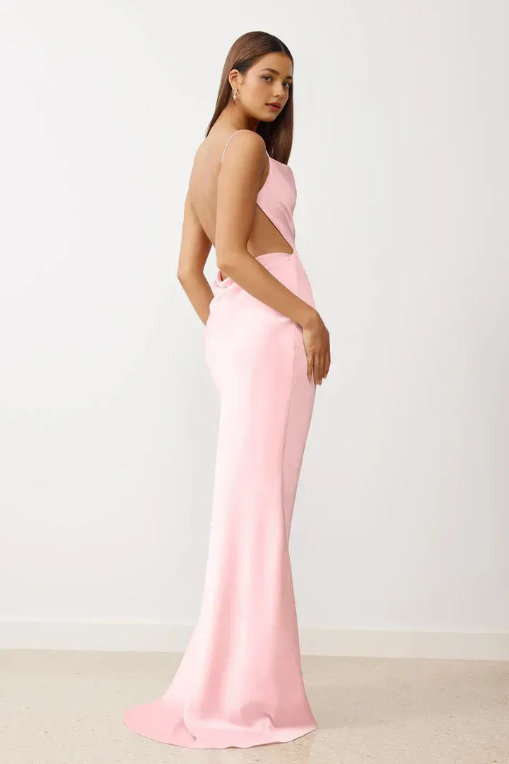Sheath/Column Spaghetti Straps Sleeveless Floor-Length Prom Dress