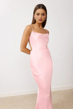 Sheath/Column Spaghetti Straps Sleeveless Floor-Length Prom Dress