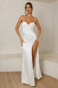 Sheath/Column Spaghetti Straps Sleeveless Floor-Length Wedding Dress