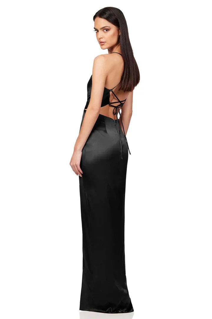 Sheath/Column Square Neck Sleeveless Floor-Length Prom Dress
