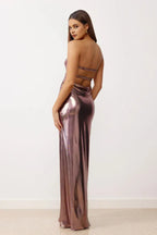 Sheath/Column Strapless Sleeveless Backless Floor-Length Prom Dress