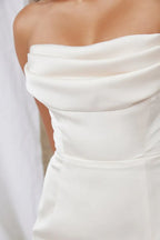 Sheath/Column Strapless Sleeveless Ankle-Length Prom Dress