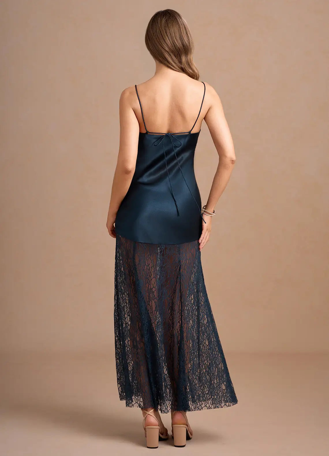 Sheath Cowl Neck Sleeveless Backless Ankle-Length Evening Dress