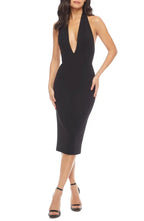 Sheath Halter Neck Sleeveless Backless Tea-Length Prom Dress
