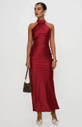 Sheath Halter Neck Sleeveless Ankle-Length Prom Dress