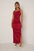 Sheath Halter Neck Sleeveless Ankle-Length Prom Dress