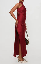 Sheath Halter Neck Sleeveless Ankle-Length Prom Dress