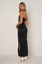 Sheath Halter Neck Sleeveless Ankle-Length Prom Dress
