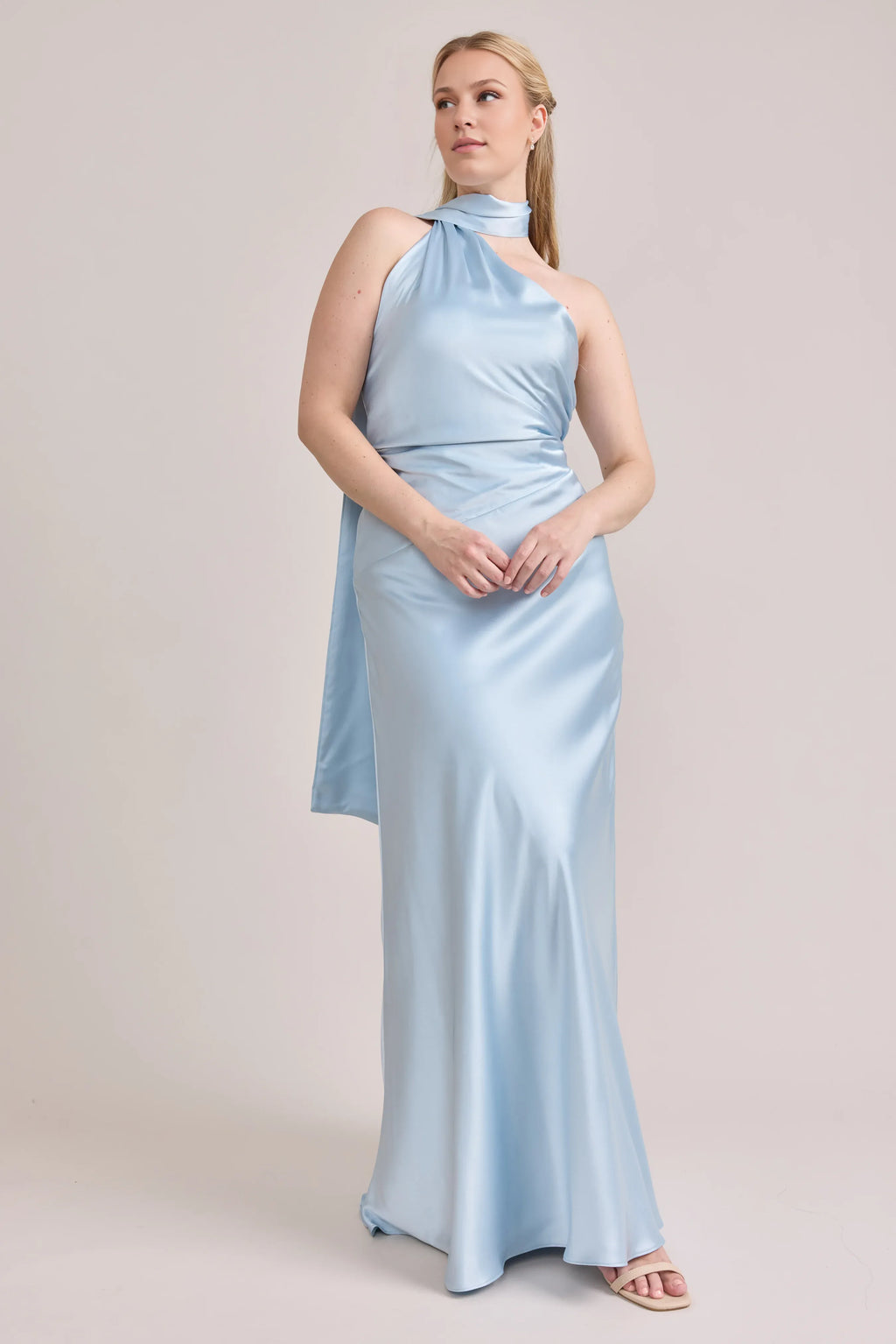 Sheath High Neck Sleeveless Floor-Length Prom Dress