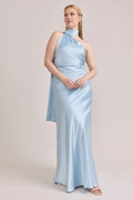 Sheath High Neck Sleeveless Floor-Length Prom Dress