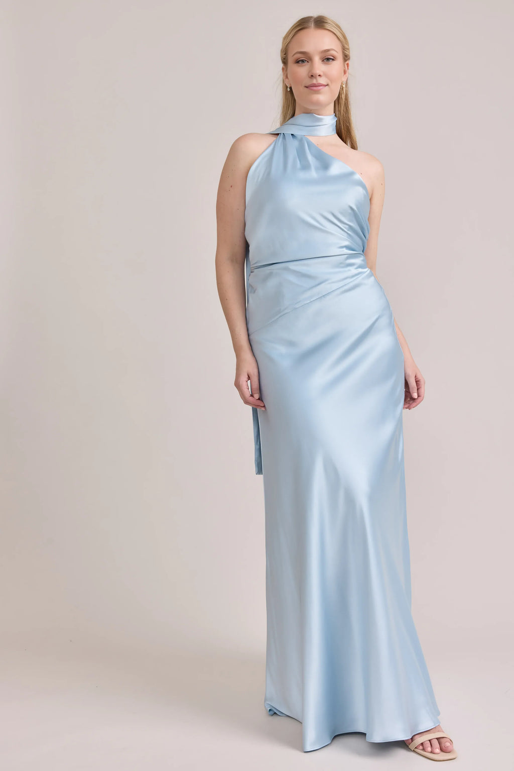 Sheath High Neck Sleeveless Floor-Length Prom Dress