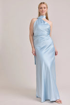 Sheath High Neck Sleeveless Floor-Length Prom Dress