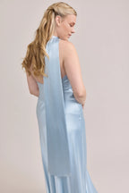 Sheath High Neck Sleeveless Floor-Length Prom Dress