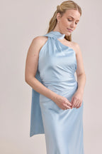 Sheath High Neck Sleeveless Floor-Length Prom Dress