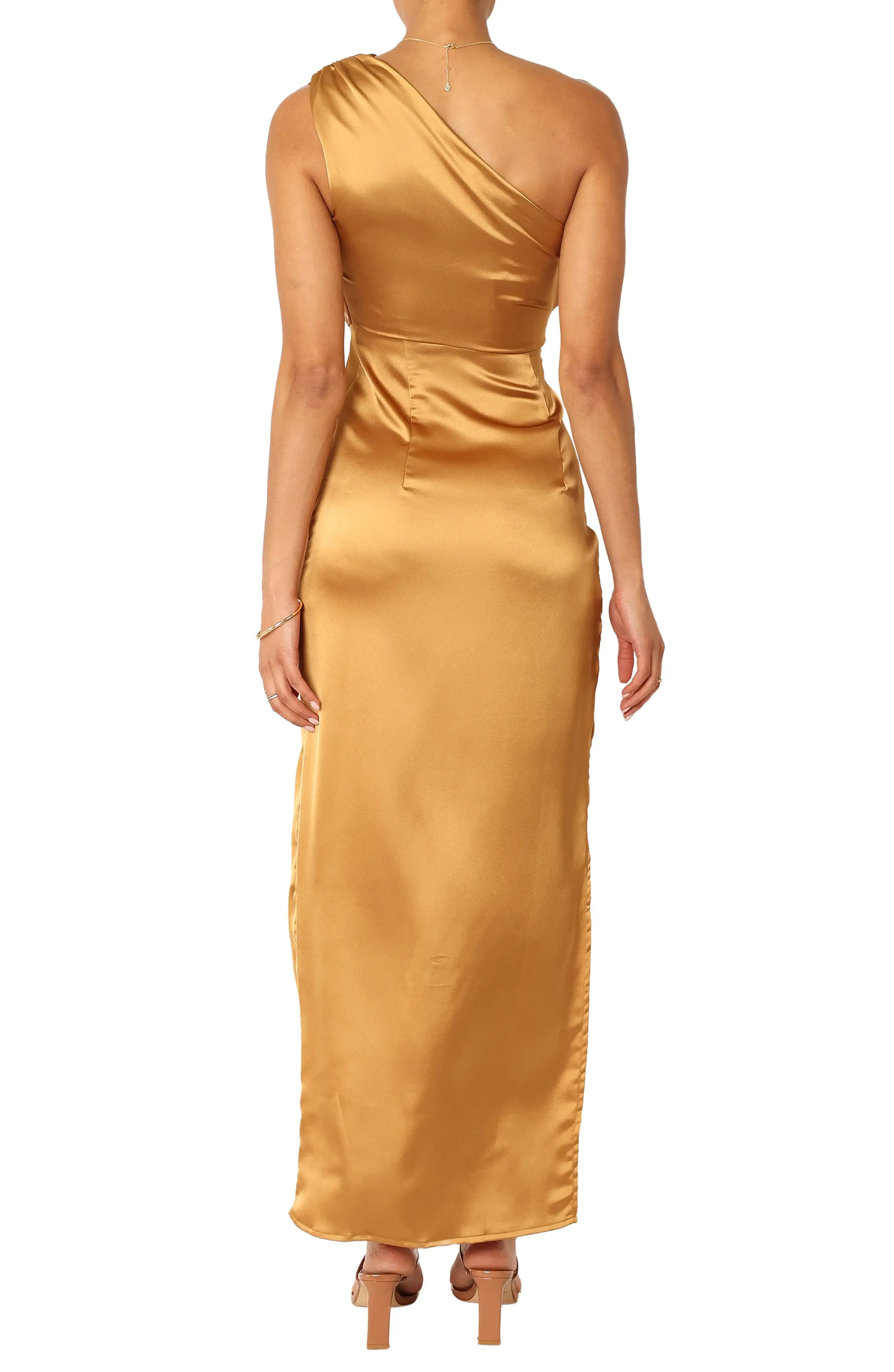 Unique Sheath One-Shoulder Sleeveless Ankle-Length Prom Dress