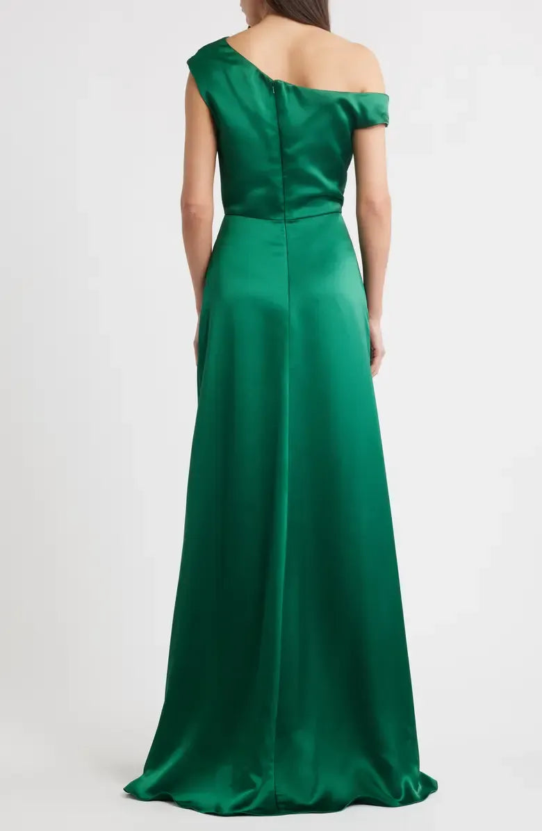 Sheath One-Shoulder Sleeveless Zipper Up Floor-Length Prom Dress
