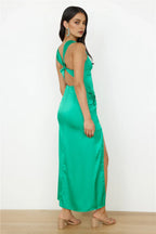 Sheath Scoop-Neck Sleeveless Crisscross Back Ankle-Length Prom Dress