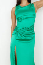 Sheath Scoop-Neck Sleeveless Crisscross Back Ankle-Length Prom Dress