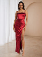 Sheath Spaghetti Straps Sleeveless Backless Floor-Length Prom Dress