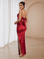 Sheath Spaghetti Straps Sleeveless Backless Floor-Length Prom Dress
