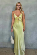 Sheath Spaghetti Straps Sleeveless Backless Floor-Length Prom Dress