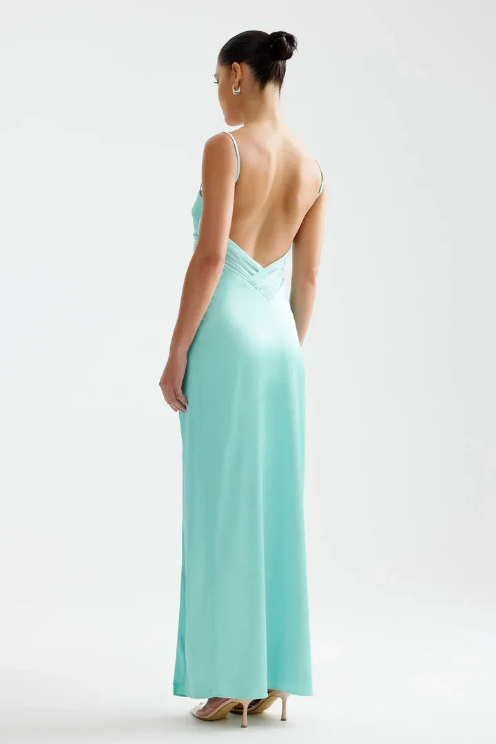 Sheath Spaghetti Straps Sleeveless Floor-Length Prom Dress