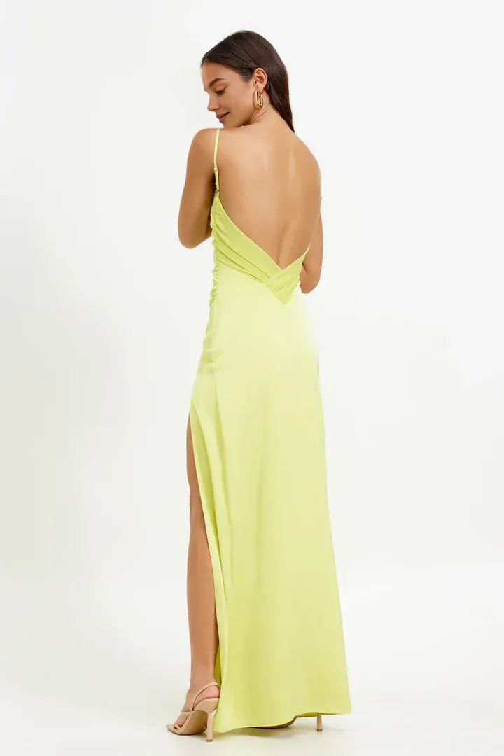 Sheath Spaghetti Straps Sleeveless Floor-Length Prom Dress
