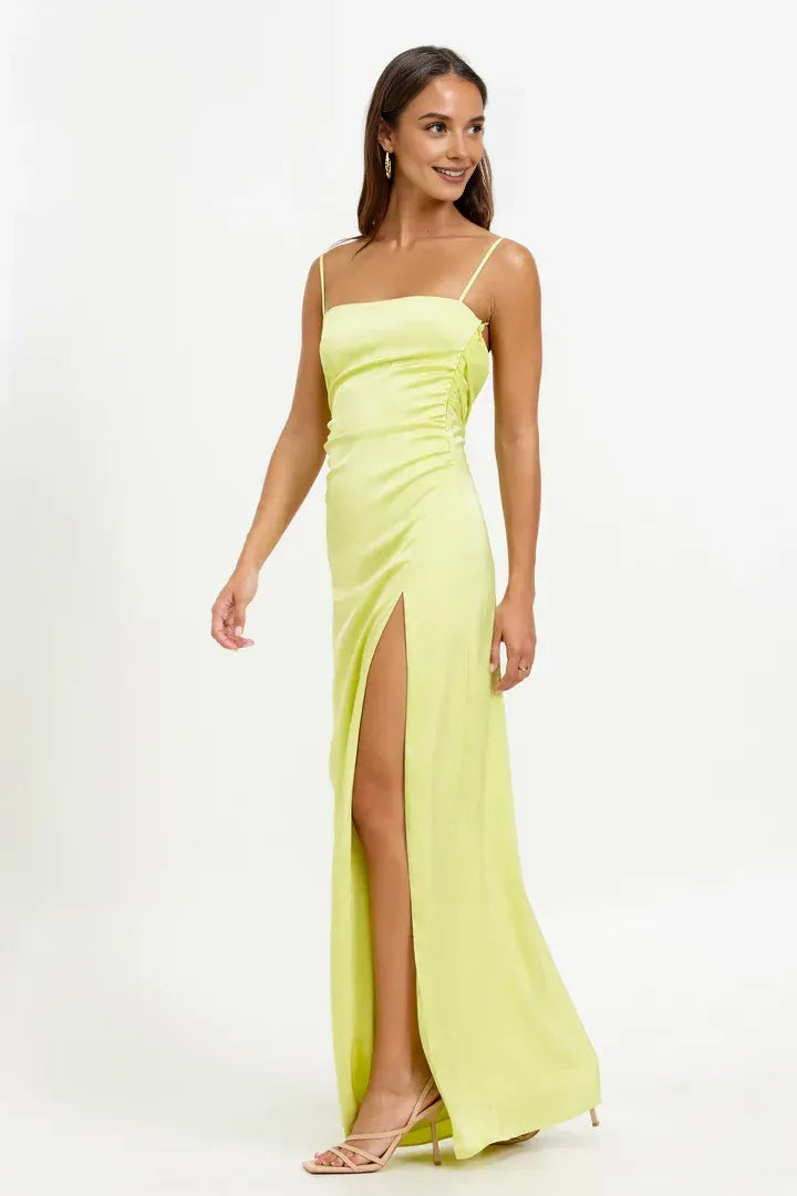 Sheath Spaghetti Straps Sleeveless Floor-Length Prom Dress