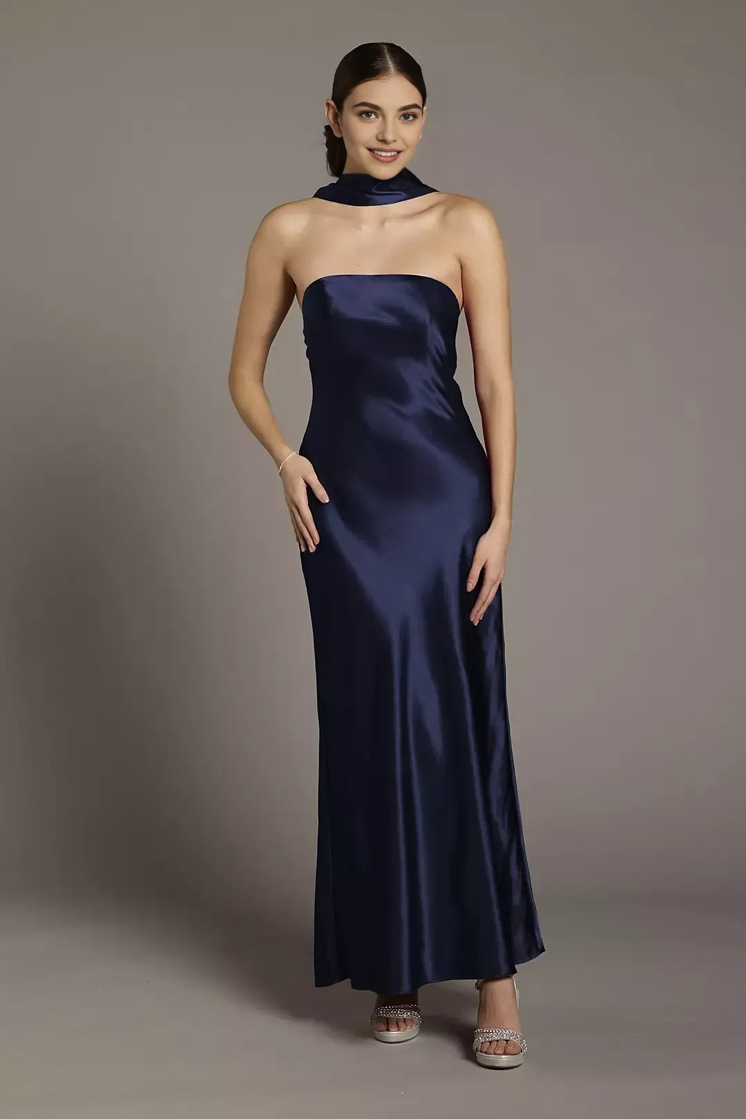 Sheath Strapless Sleeveless Backless Floor-Length Prom Dress