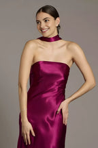 Sheath Strapless Sleeveless Backless Floor-Length Prom Dress